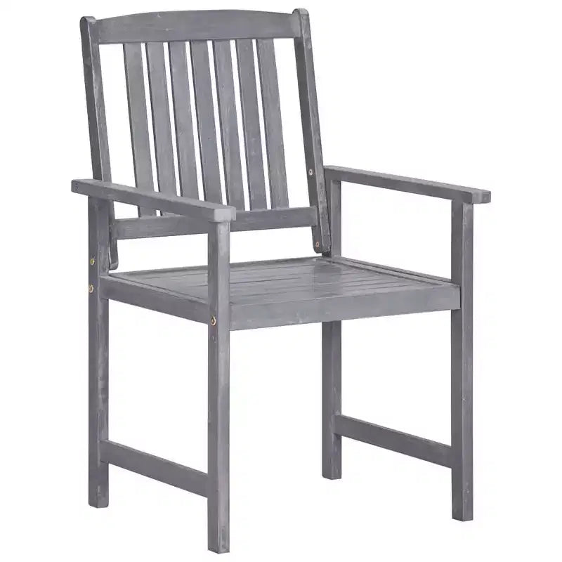 vidaXL Patio Dining Set Table and Chair Furniture Set Solid Wood Acacia Gray