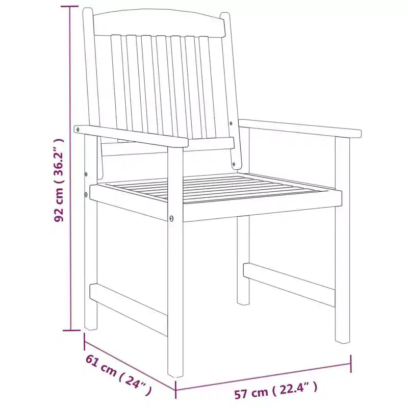 vidaXL Patio Dining Set Table and Chair Furniture Set Solid Wood Acacia Gray