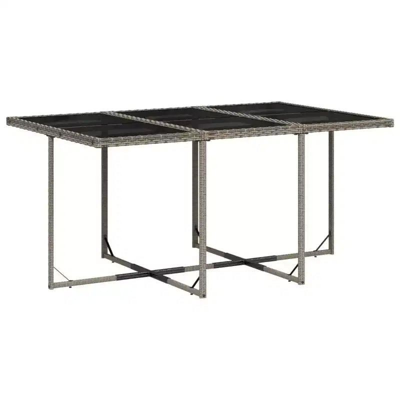 vidaXL Patio Dining Set of 10 Grey Poly Rattan 10-Seater Foldable