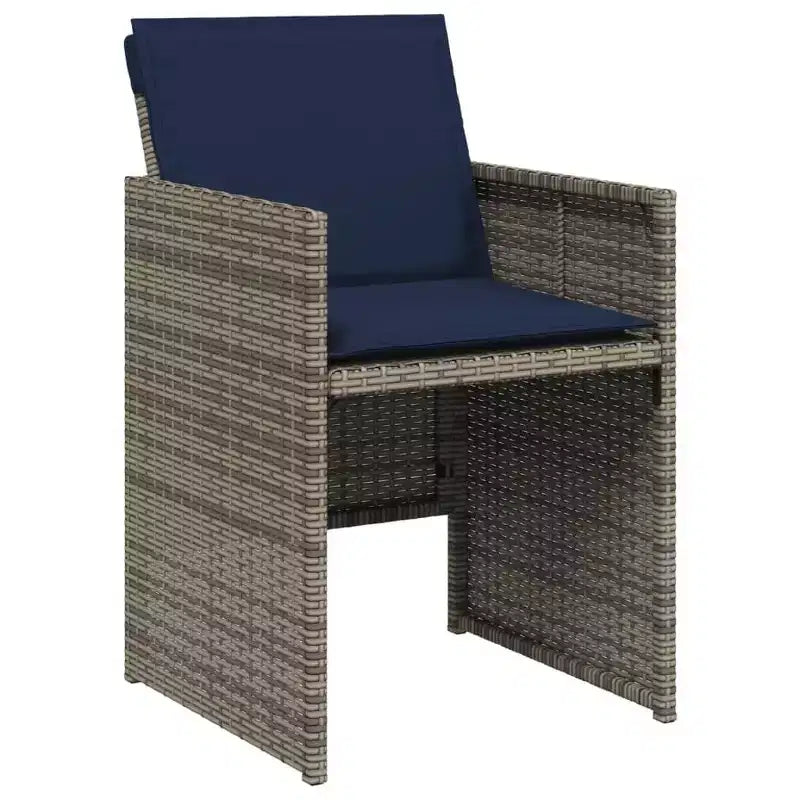 vidaXL Patio Dining Set Set of 12 Gray and Black