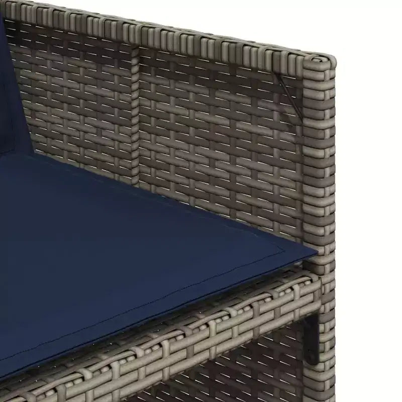vidaXL Patio Dining Set Set of 12 Grey, Brown, Navy Blue