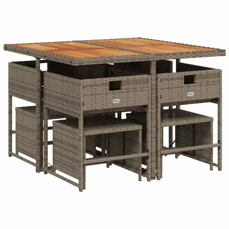 vidaXL Patio Dining Set Set of 8 Gray
