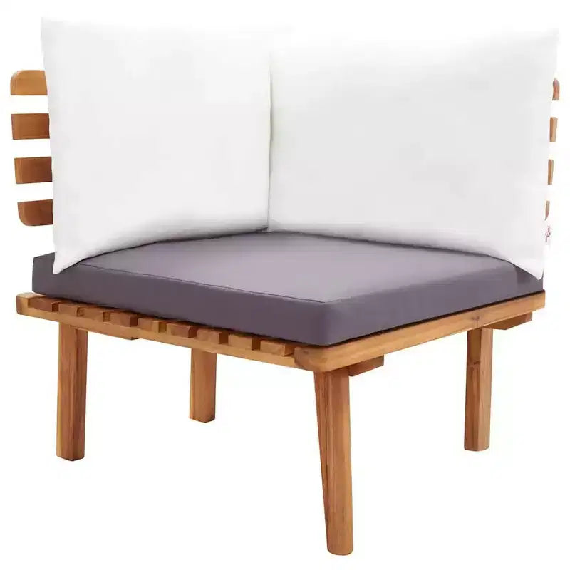 vidaXL Garden Lounge Set Dark Grey Seat Cushions, White Back Cushions