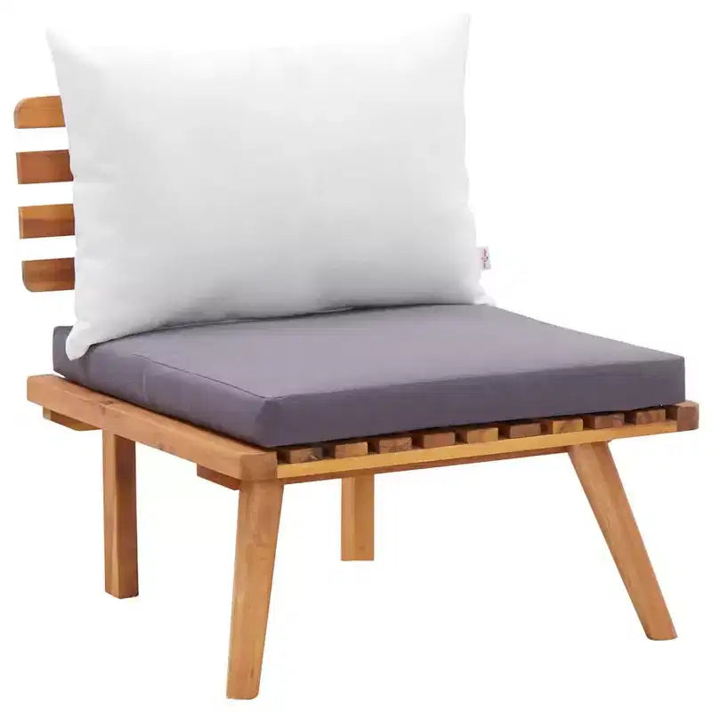 vidaXL Garden Lounge Set Dark Grey Seat Cushions, White Back Cushions
