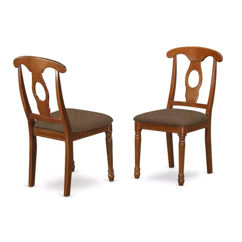 7 Piece Dinette Set - Rectangle Table with Leaf & 6 Fabric Chairs - Small Kitchen Dining Room Table