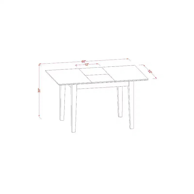 7 Piece Dinette Set - Rectangle Table with Leaf & 6 Fabric Chairs - Small Kitchen Dining Room Table
