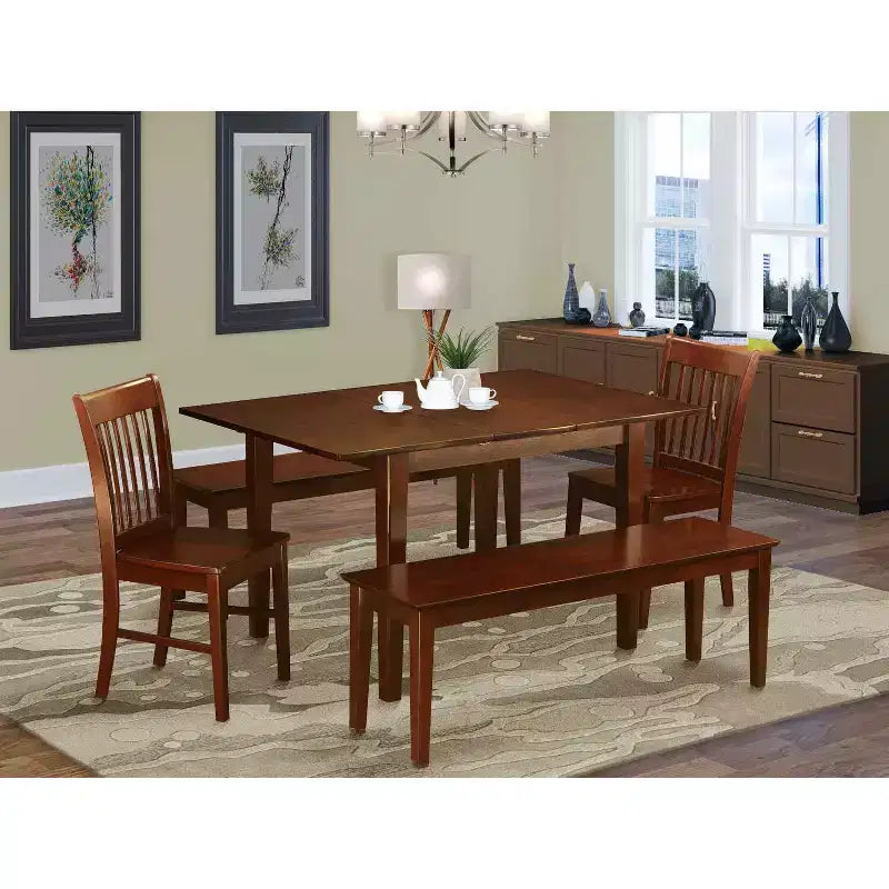 Coastal Dining Set - Table, Chairs & Bench for Small Kitchens