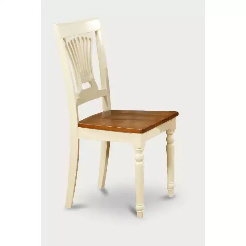Dining Room Table Set 7 Piece Oval Kitchen Table with 6 Chairs Buttermilk Cherry Finish