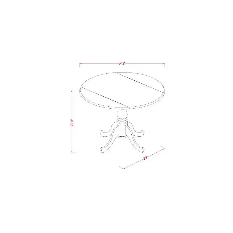 Round Kitchen Table Set with Drop Leaves & Chairs - Small Space Dining Table - Elegant Wood Finish - 42 Table