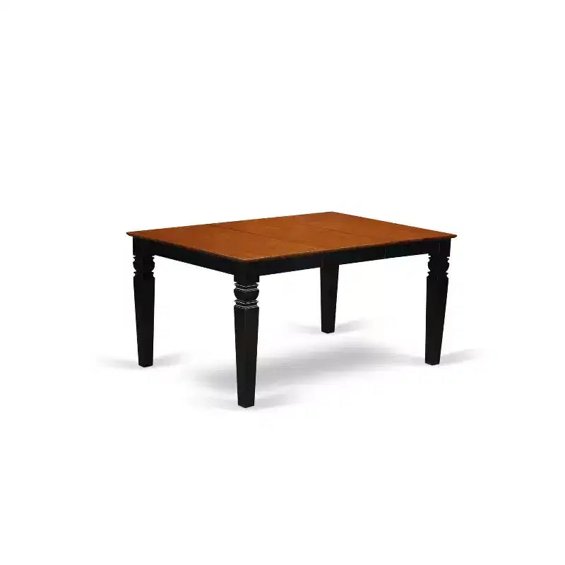 HomeStock 5-Piece Black and Cherry Finish Solid Wood Top Dining table with 4 Chairs