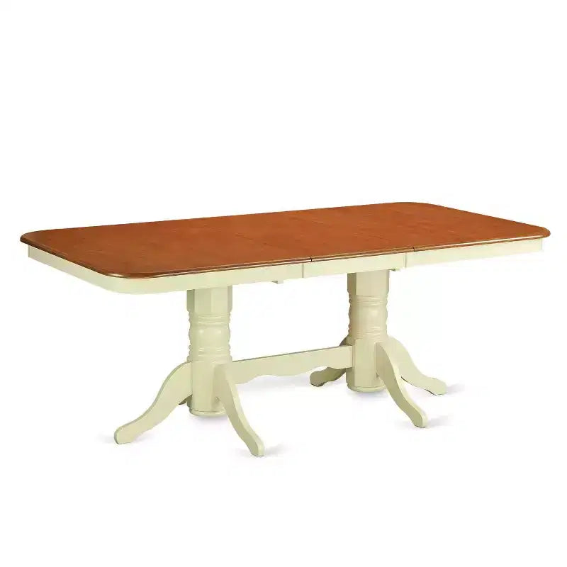 Rectangular Dining Table Set - 5 Piece Table & Chair Set - 60x78 Inch Table with Leaf - Modern Farmhouse Design