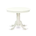 Round Dining Table Set - 5 Piece Kitchen Table with Chairs, Antique Linen White Finish, 36 Inch Table