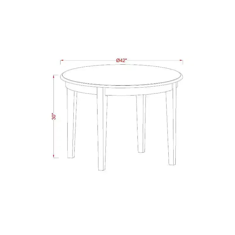 3-Piece Kitchen Table Set with Dining Chairs - Round Wood Table & Mid Century Style - Linen White Finish