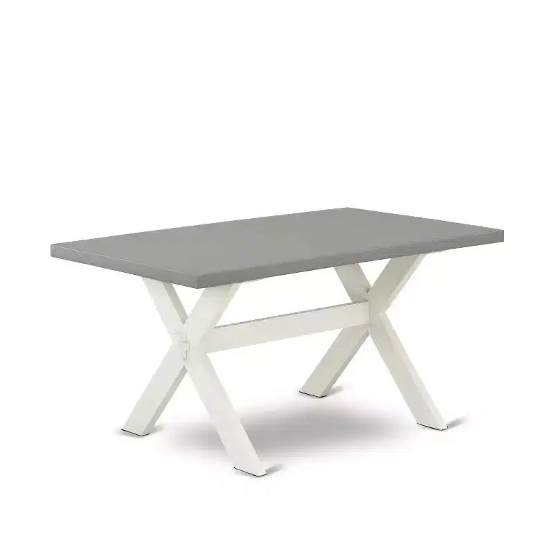 HomeStock 3-Piece Rectangle Natural Oak Finish Solid Wood Top Dining Table with 2-Benches