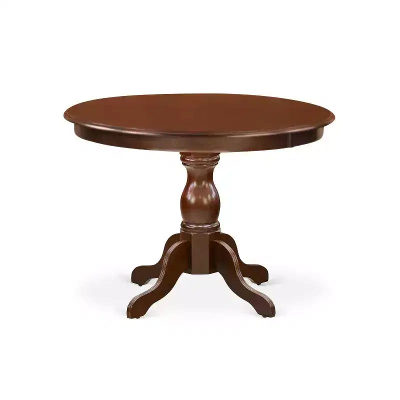 5-Piece Mahogany Finish Solid Wood Top Dining table with 4 Chairs with