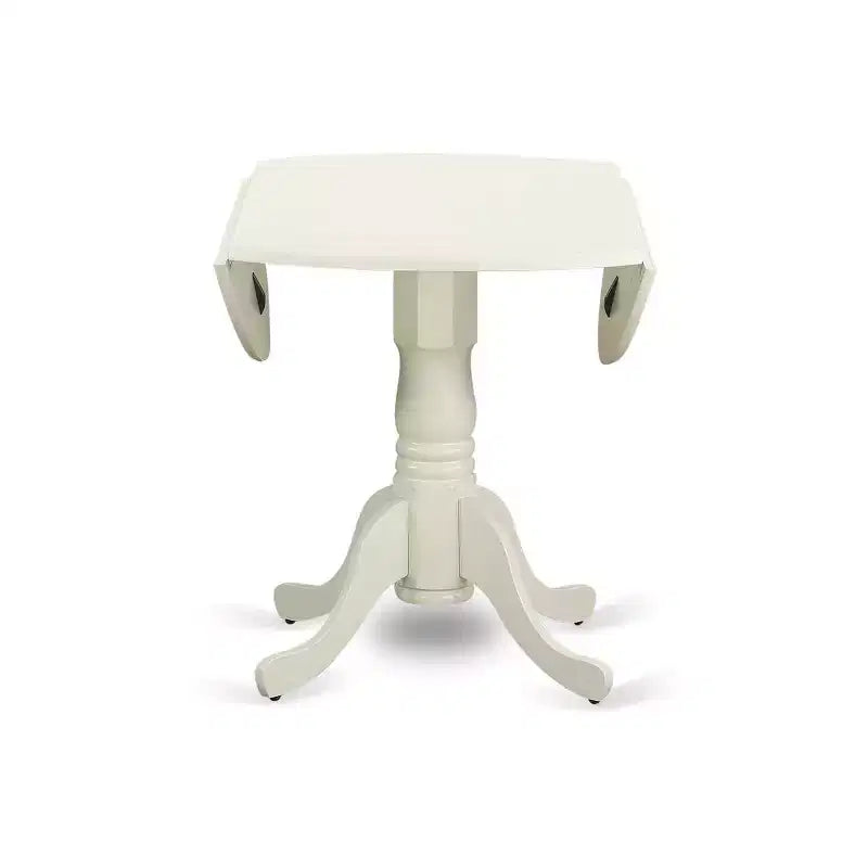 3-Piece Linen white Solid Wood Top-Round Upholstered Dining Room Set -Seats 4