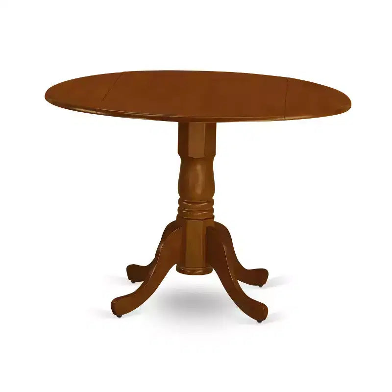 Baroque Dining Set - Table & 4 Chairs - Hardwood Kitchen Dinette Set - Saddle Brown Finish
