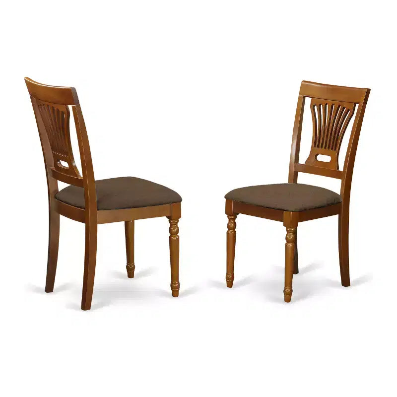 Baroque Dining Set - Table & 4 Chairs - Hardwood Kitchen Dinette Set - Saddle Brown Finish
