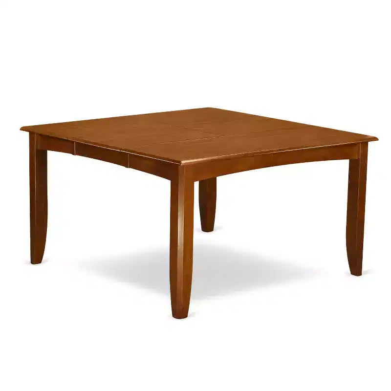 HomeStock 5-Pc Square Saddle Brown Finish Solid Wood Top Dining table with 4 Chairs