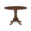 3-Piece Antique Walnut Finish Solid Wood Top-Round Dining Room Set -Seats 4