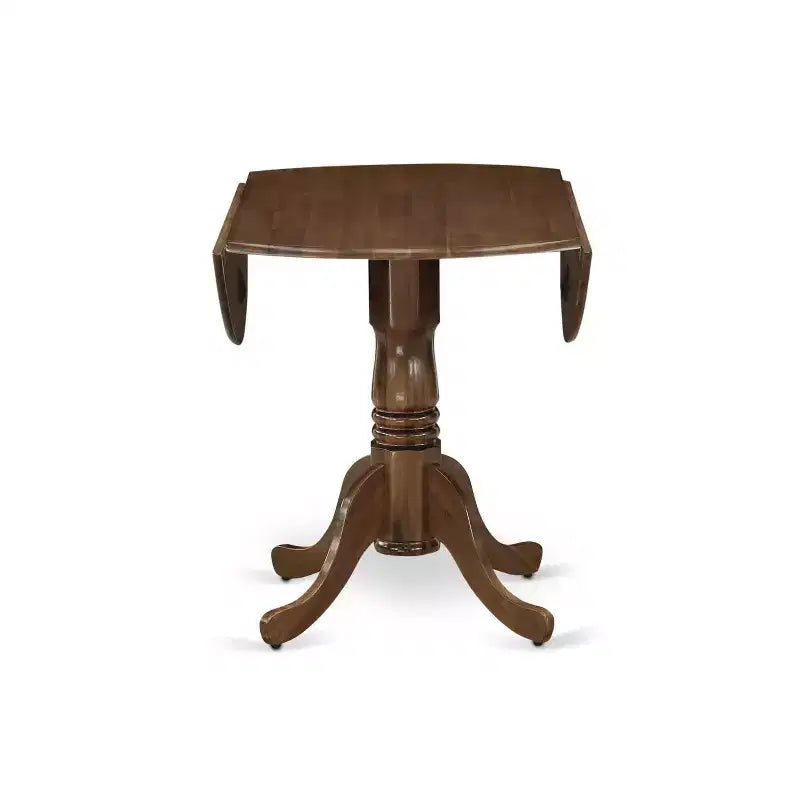 3-Piece Antique Walnut Finish Solid Wood Top-Round Dining Room Set -Seats 4