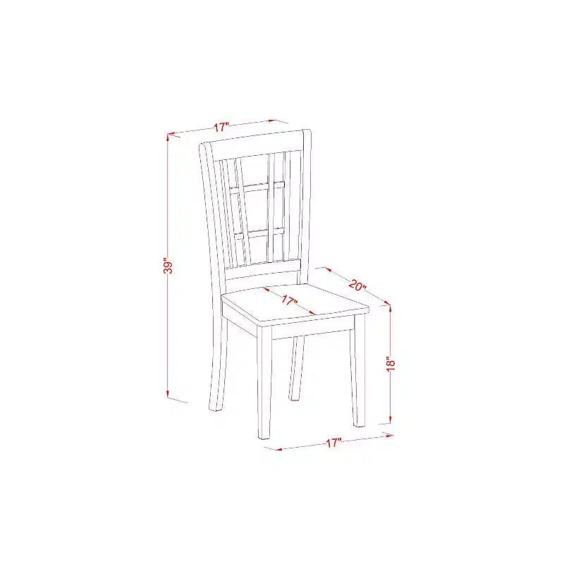 Kitchen Table Set for 4 - Dining Table with 4 Chairs - Wood Dinette Set - Home Dining Room Furniture