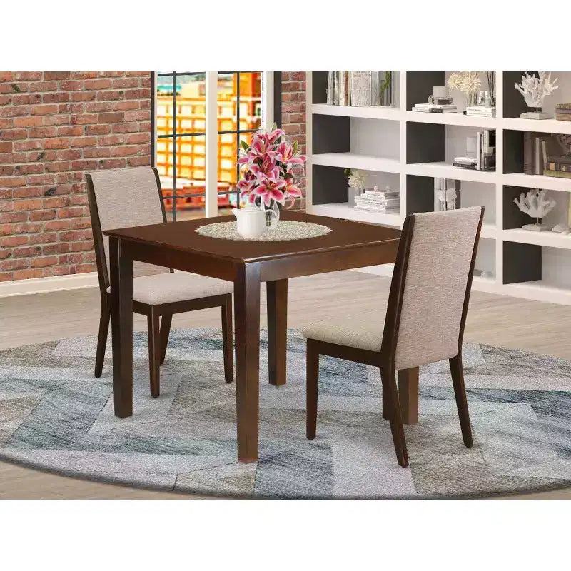 Mid Century Dining Table Set - 3 Piece Kitchen Table & Chairs - Modern Parsons Design