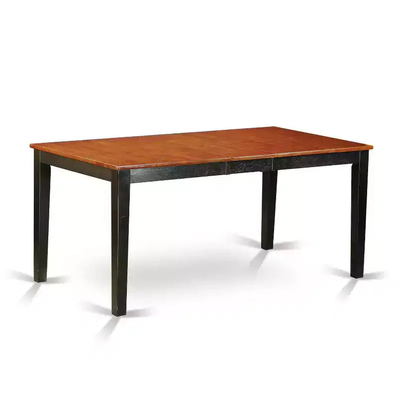HomeStock 7-Piece Rectangle Black and Cherry Finish Solid Wood Top Dining Table with 6-Chairs