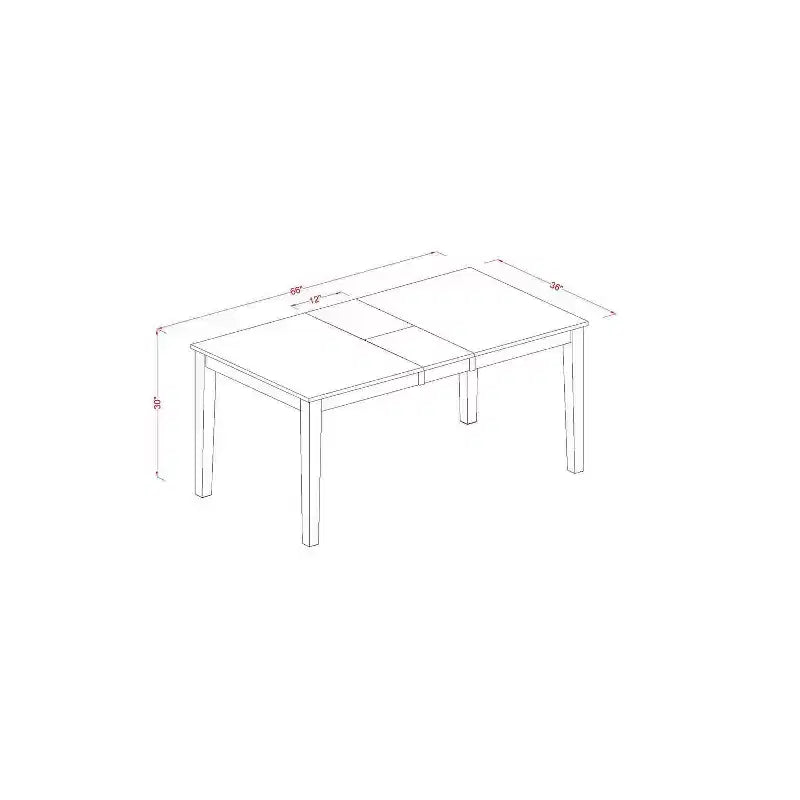 HomeStock 7-Piece Rectangle Black and Cherry Finish Solid Wood Top Dining Table with 6-Chairs