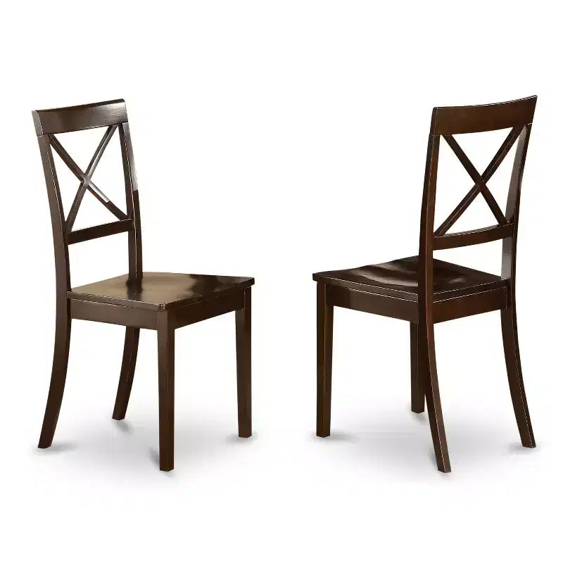 HomeStock 5-Pc Cappuccino Solid Wood Top - Dining Room Set with Leaf - Seats 4