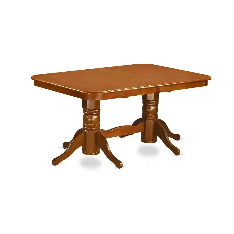Nordic Dining Room Set - Extension Table & Chairs - Solid Wood Kitchen Set - Saddle Brown Finish