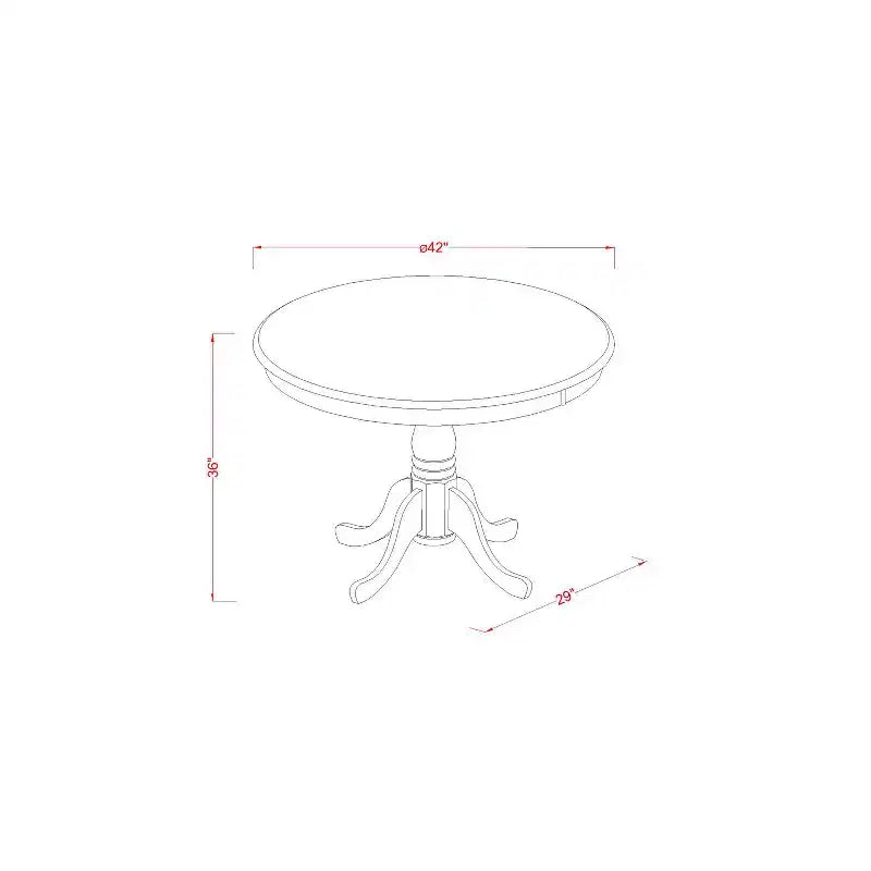 Counter Height Table Set - 3 Piece Kitchen Dining Set - 42 Inch Round Table & 2 Chairs - Black Cherry Finish