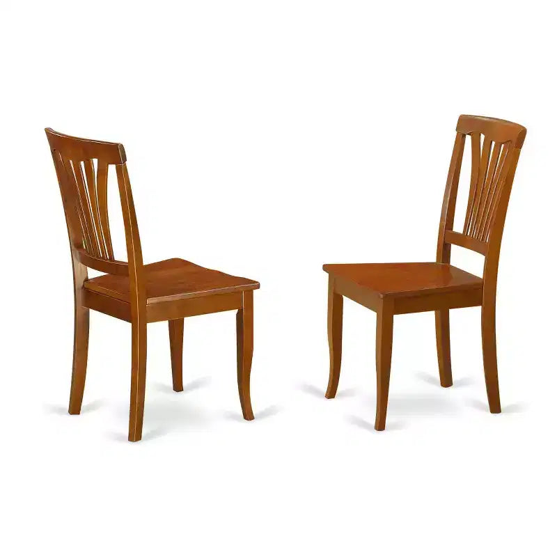 3-Piece Saddle Brown Finish Solid Wood Top - Dining Room Set - Seats 4