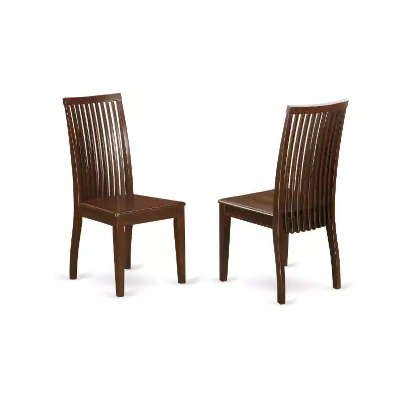 HomeStock 7-Piece Mahogany Finish Solid Wood Top Dining Table with 6 Chairs