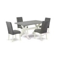 5-Piece Rectangle Natural Oak Finish Solid Wood Top Dining table with 4 Chairs with