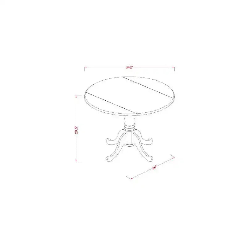 3-Piece Linen white Solid Wood Top - Round Dining Room Set - Seats 4