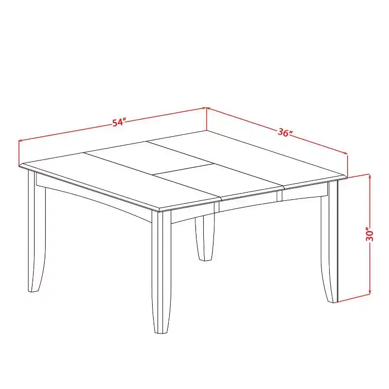 9 Piece Dining Room Furniture Set - Square Table with Butterfly Leaf & 8 Chairs - 54x54 Inch