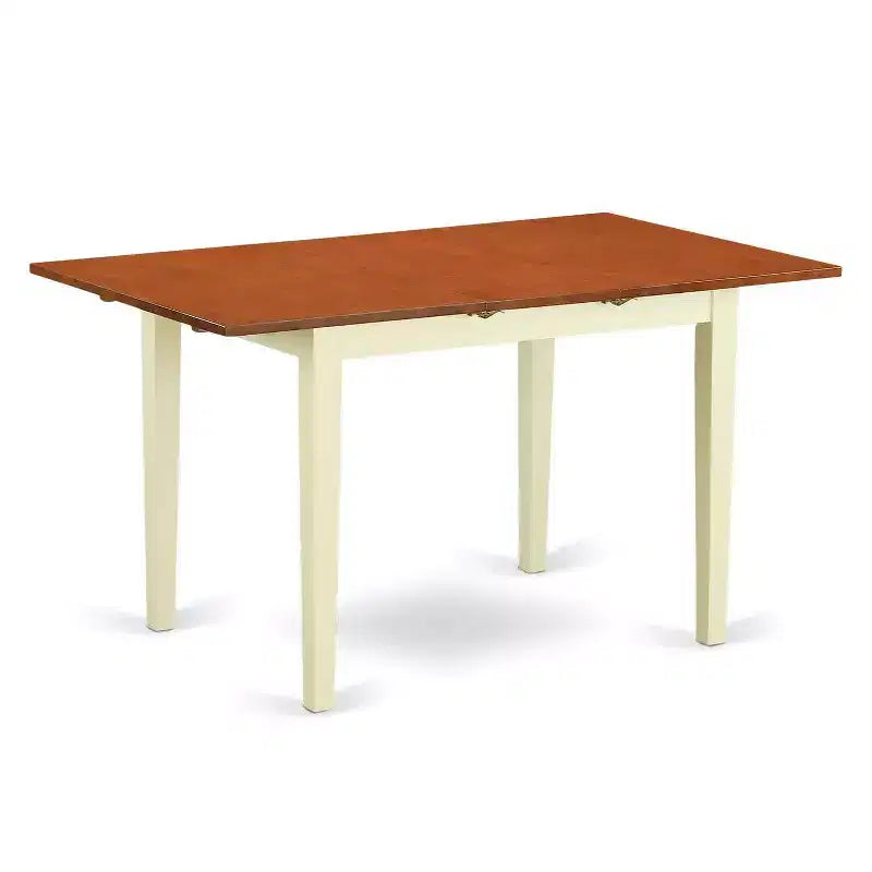 5-Piece Buttermilk and Cherry Solid Wood Top - Rectangular Dining Room Set - Seats 4