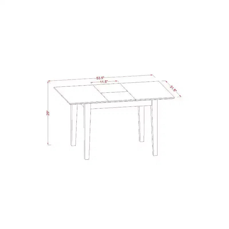 5-Piece Buttermilk and Cherry Solid Wood Top - Rectangular Dining Room Set - Seats 4
