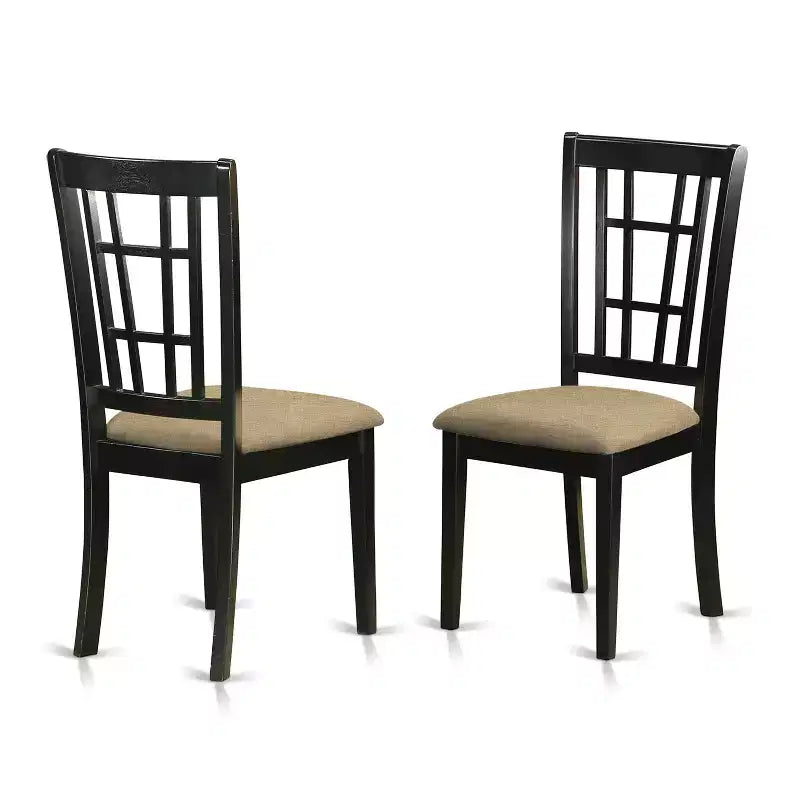 Retro Dining Set 3 Piece - Round Table & 2 Linen Chairs - 42 Inch Kitchen Table