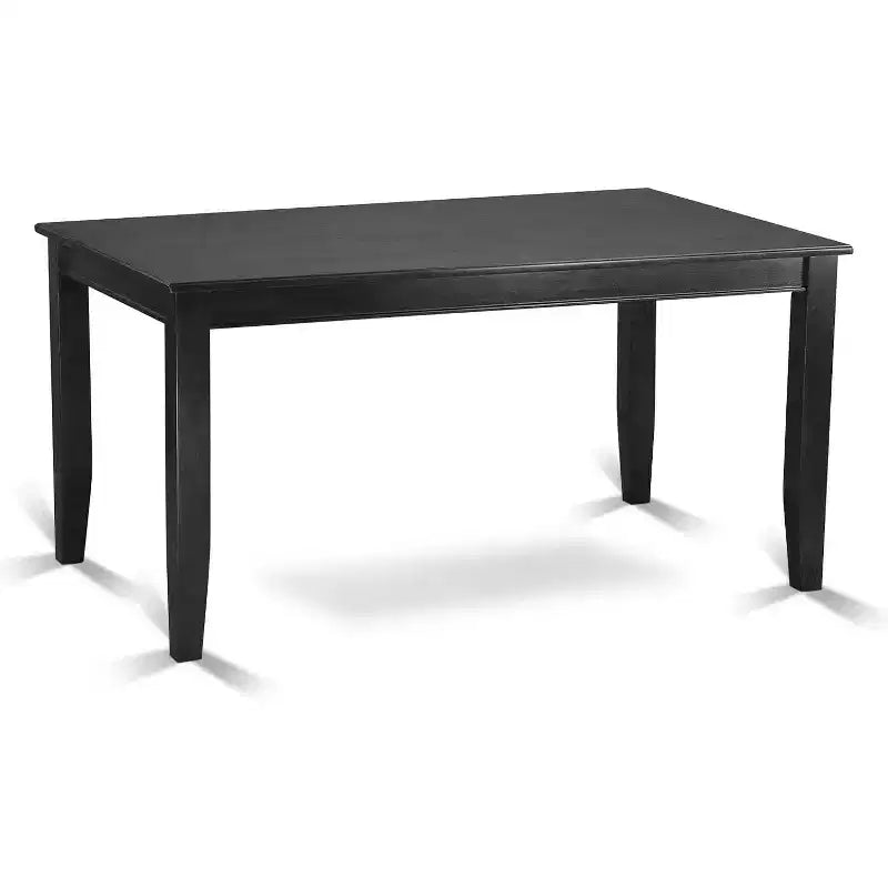 HomeStock 5-Piece Rectangle Black Finish Solid Wood Top Dining Table with 4-Chairs