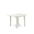 5-Piece Linen White Finish Solid Wood Top - Rectangular Upholstered Dining Room Set - Seats 4