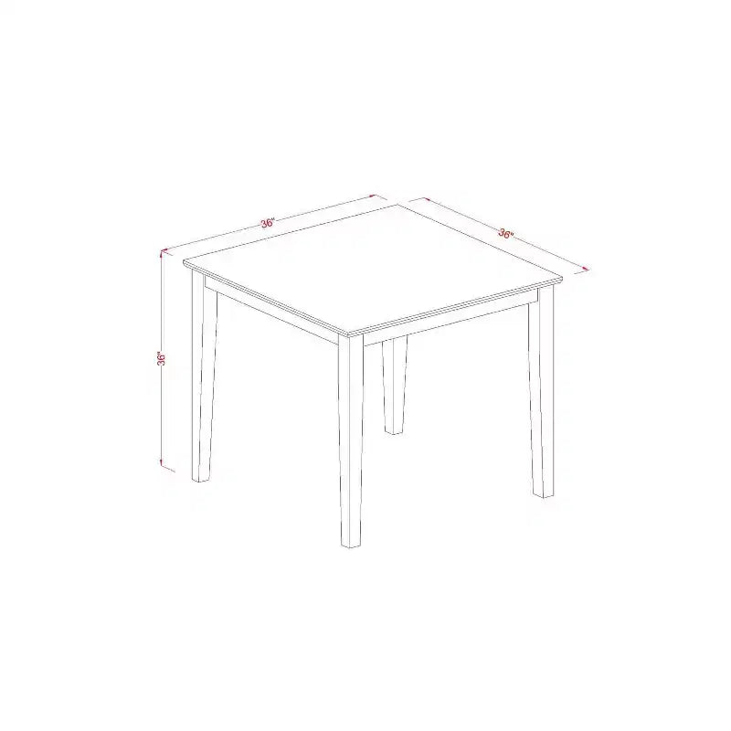 Counter Height Dining Set - 3 Piece Pub Table & Chairs - Kitchen Set - 36x36 Inch - Black Cherry Finish