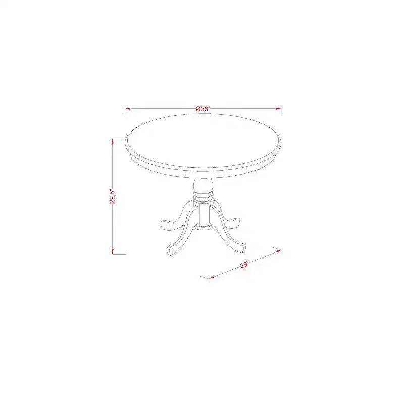 3-Piece Linen White Finish Solid Wood Top - Round Button Tufted Dining Room Set - Seats 4