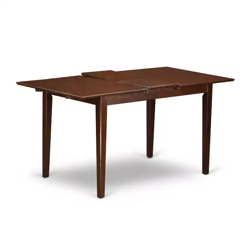 Dining Room Table Set 7 Piece - Rectangular Table with Butterfly Leaf & 6 Chairs - Mahogany Finish