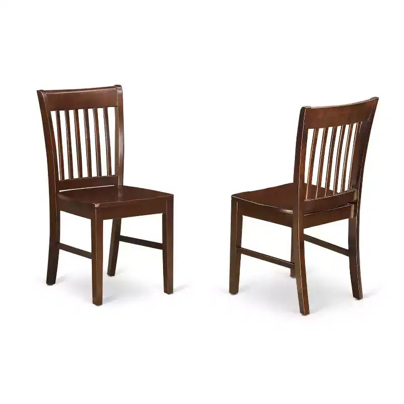 Dining Room Table Set 7 Piece - Rectangular Table with Butterfly Leaf & 6 Chairs - Mahogany Finish