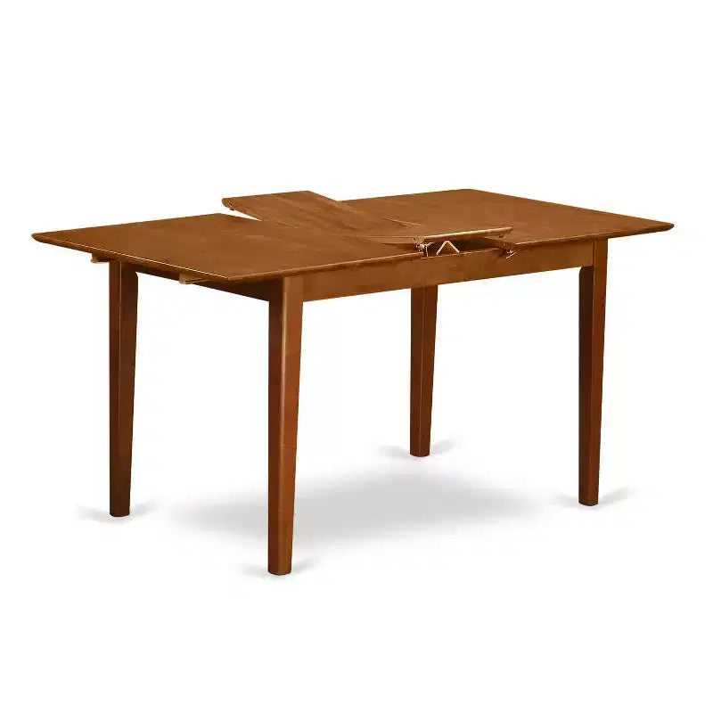 HomeStock 5-Pc Saddle Brown Finish Solid Wood Top - Dining Room Set - Seats 4