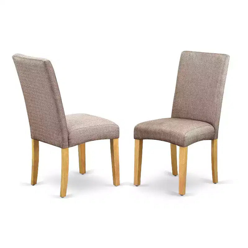 Square Dining Set 36 Table & 2 Chairs - Linen Fabric Dark Khaki - HomeStock