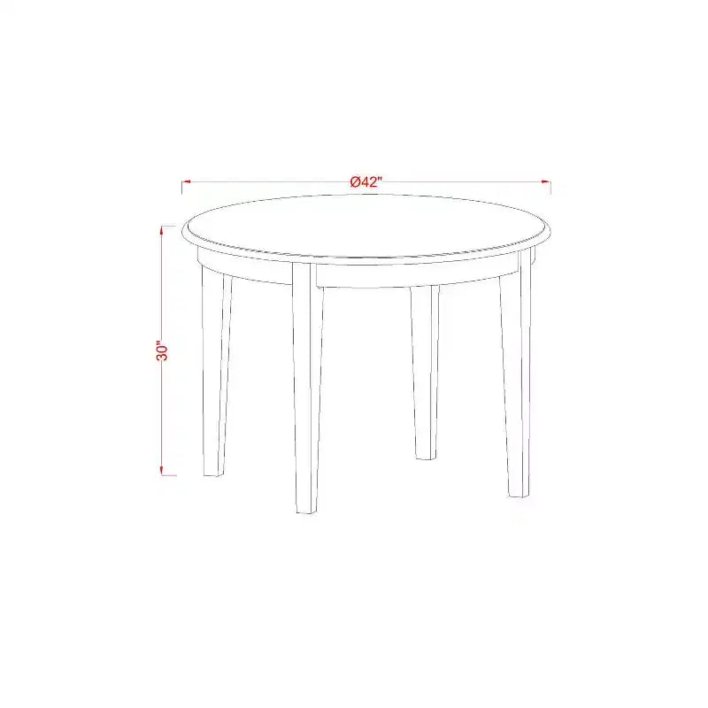 5 Piece Dinette Set - Retro Kitchen Table & Chairs - Round Dining Table for 4 - Cappuccino Finish