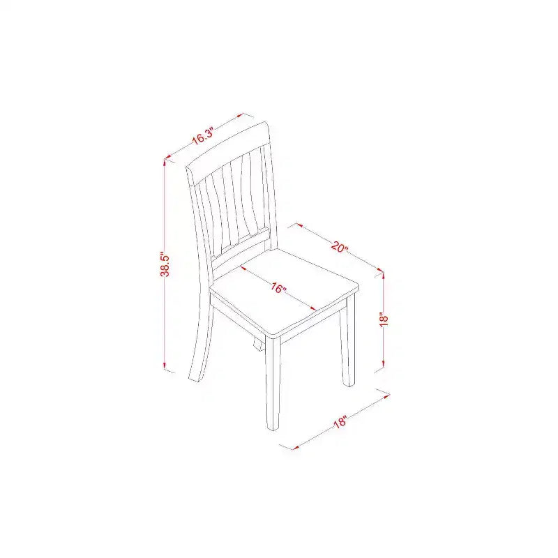 5 Piece Dinette Set - Retro Kitchen Table & Chairs - Round Dining Table for 4 - Cappuccino Finish